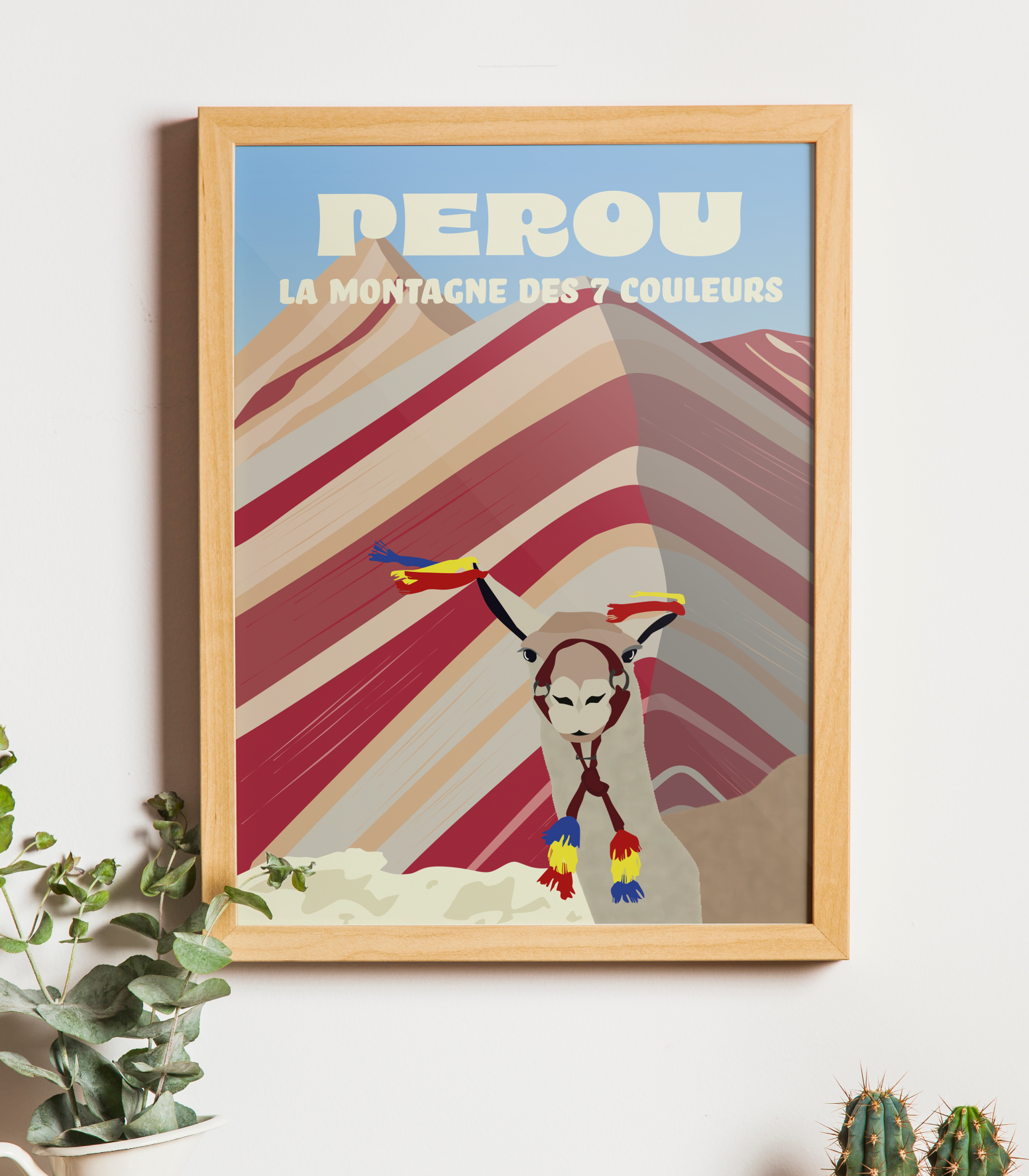Affiche de voyage Pérou illustrée – création graphique Linkaa Studio