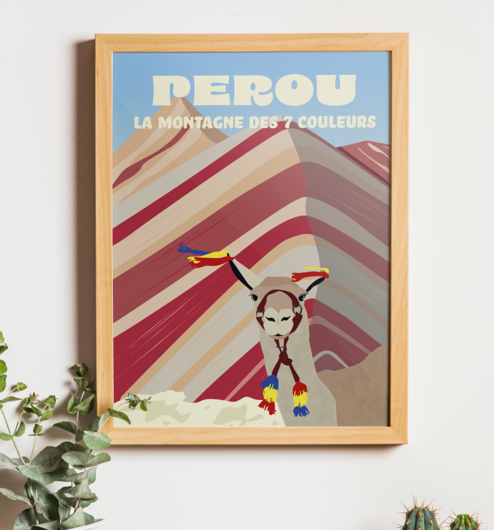 Affiche de voyage Pérou illustrée – création graphique Linkaa Studio